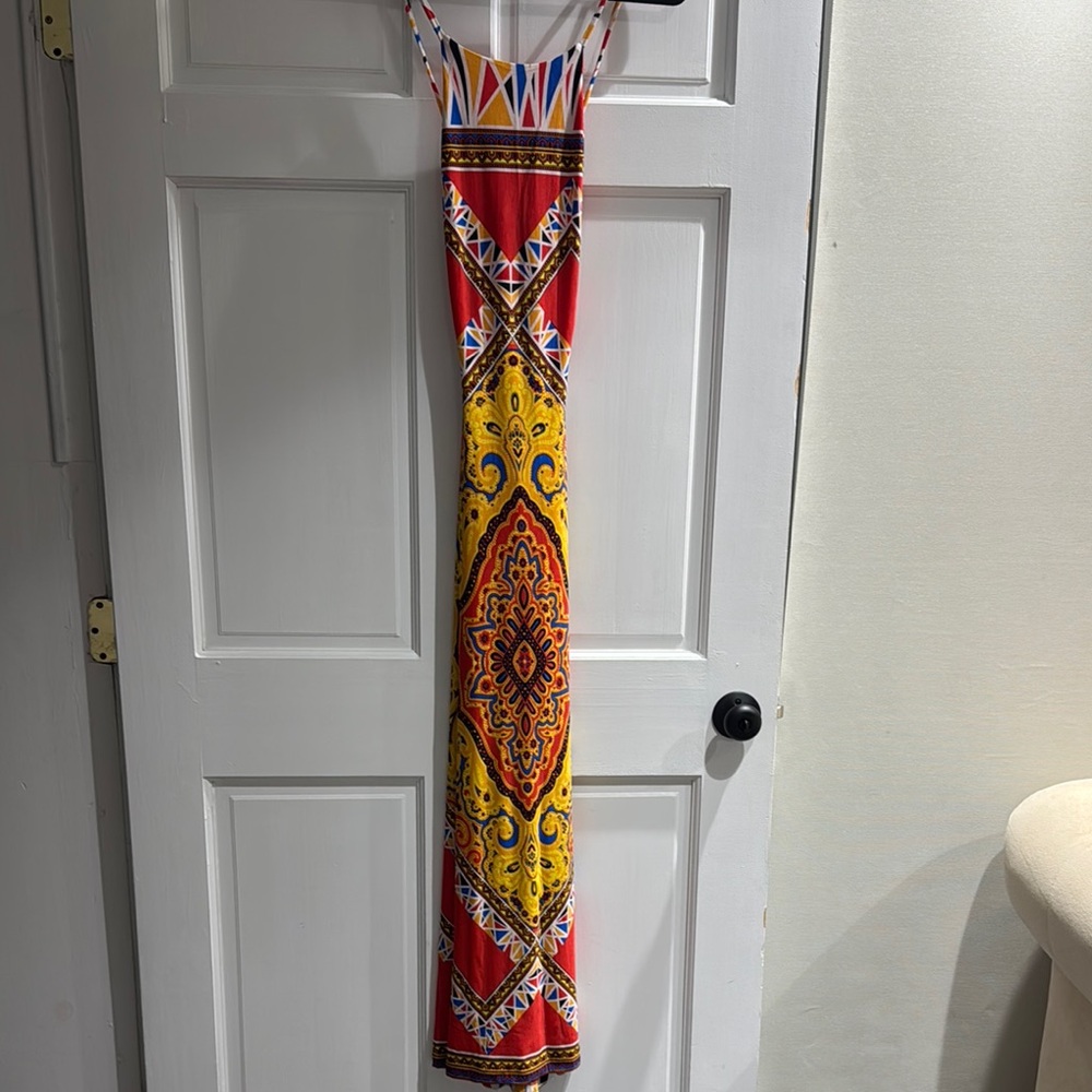 Multicolor Patterned Dress